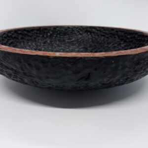 bol en frêne texturé et jaspe rouge 24cm