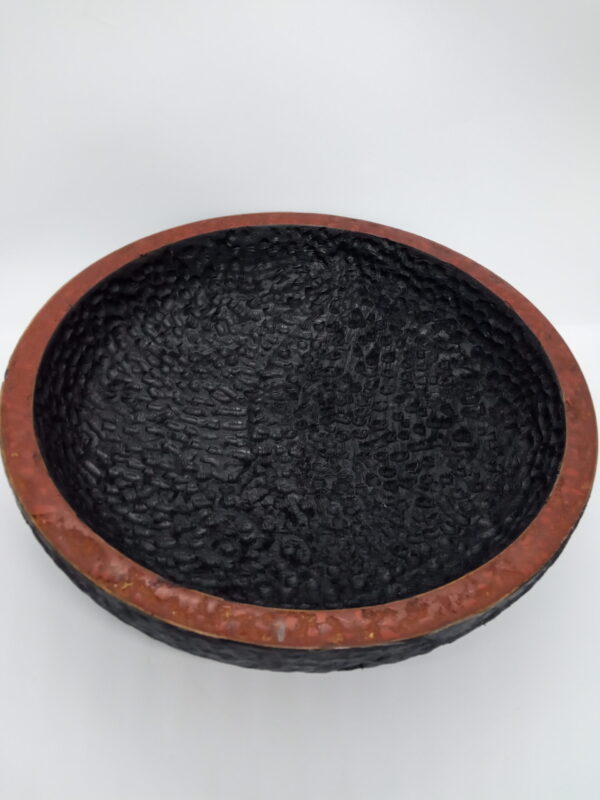 bol en frêne texturé et jaspe rouge 24cm – Image 2