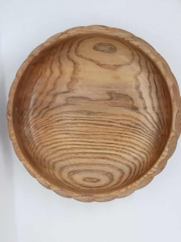 bol artisanal sculpté en frêne  24cm – Image 4