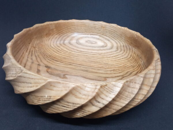 bol artisanal sculpté en frêne  24cm – Image 2