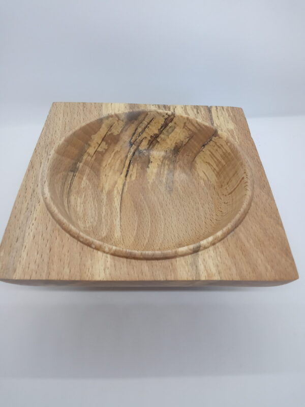 bol carré en hêtre échauffé 15 cm – Image 4