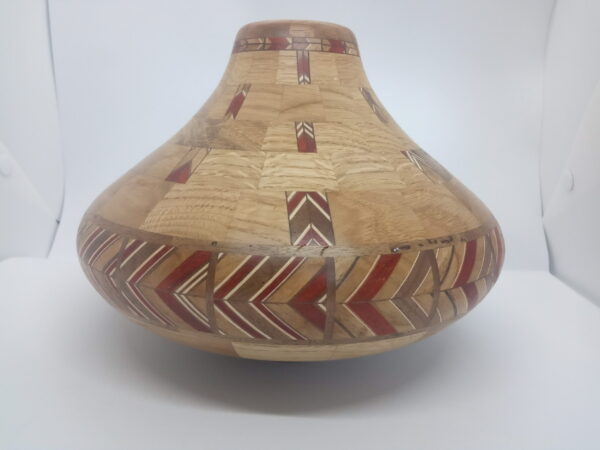 Vase segmenté chevrons 22cm – Image 3