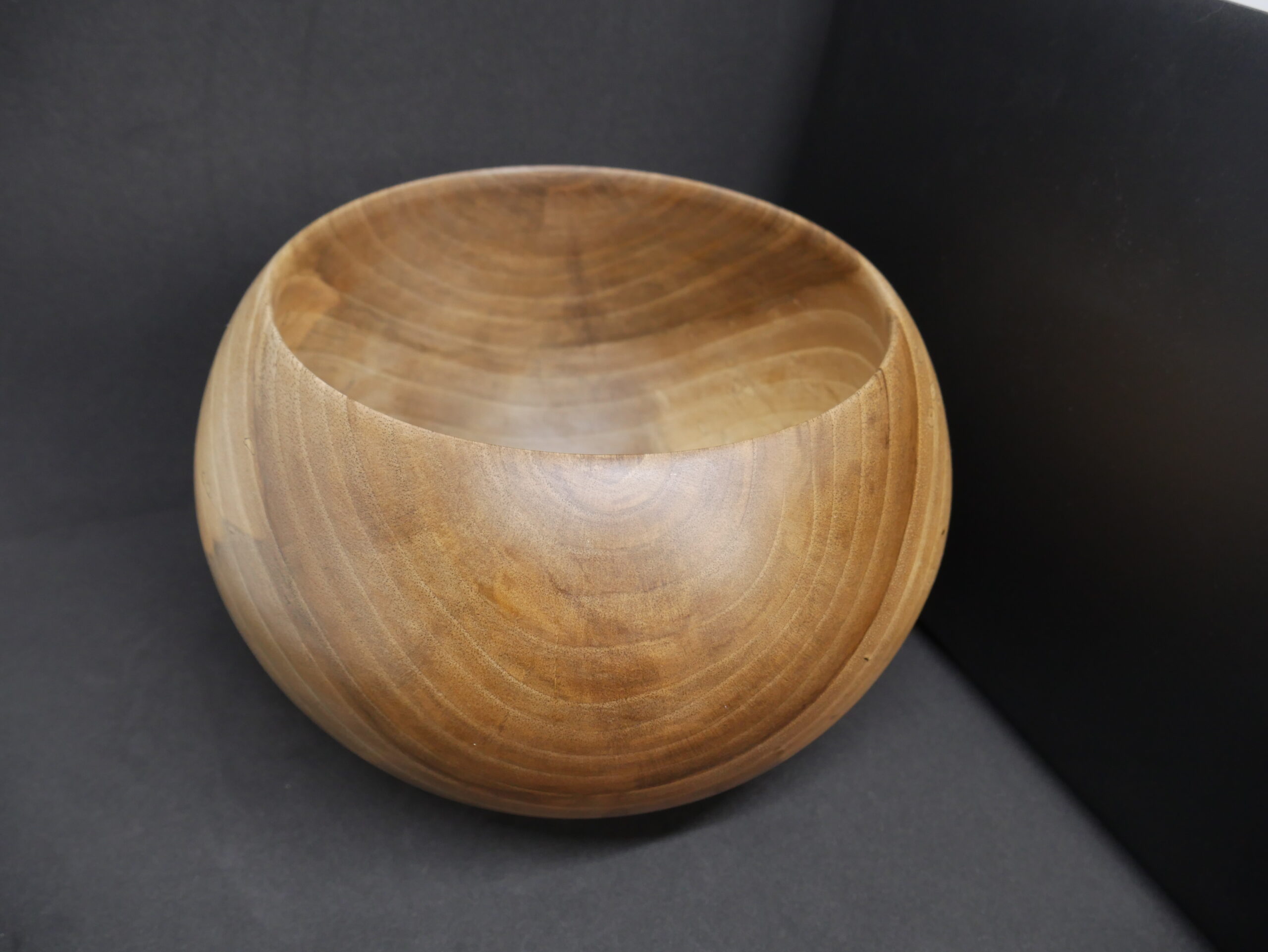 bol en noyer haut et rond - Image 2
