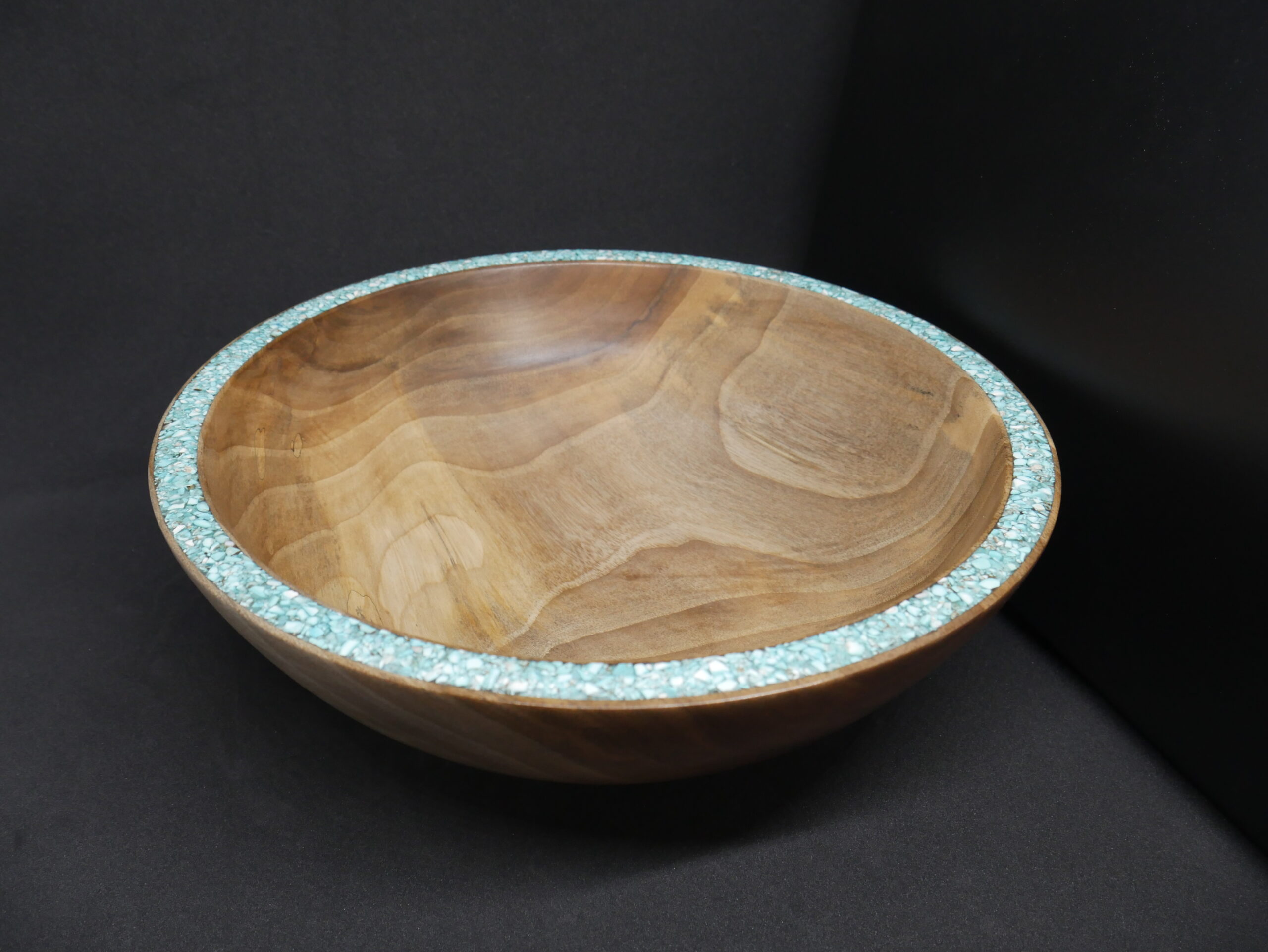 Bol en noyer et incrustation de turquoise 2 – Image 3