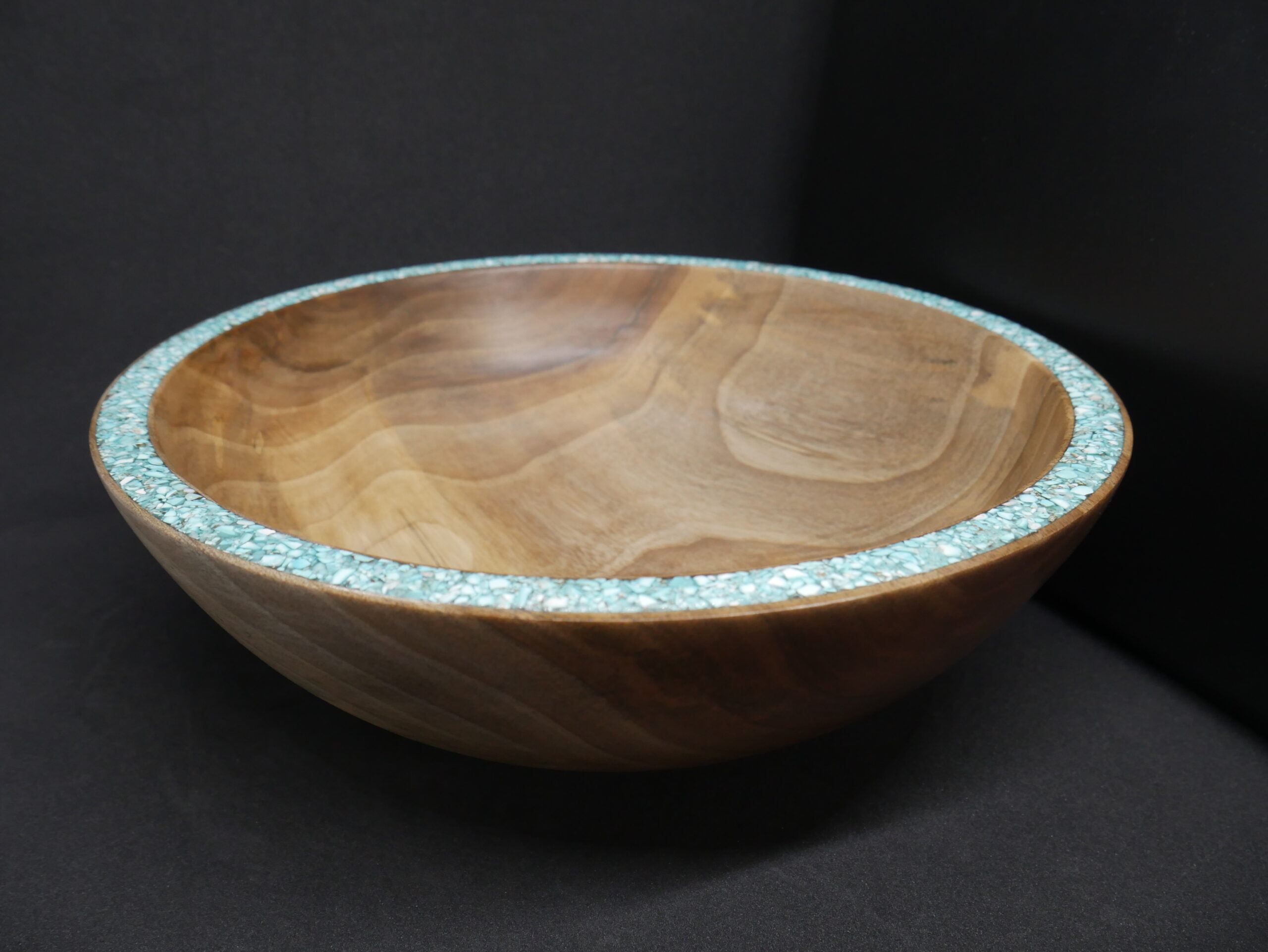 Bol en noyer et incrustation de turquoise 2 – Image 2